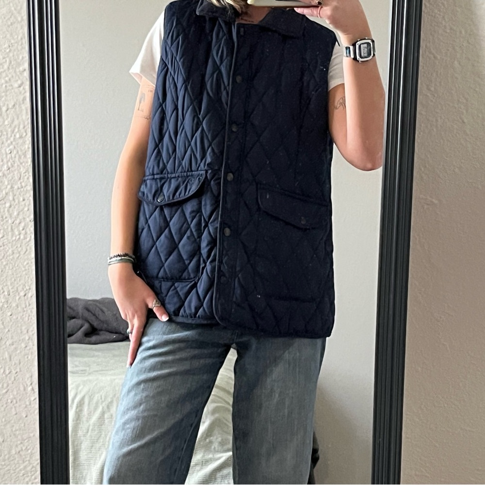 Quilted Navy Vest